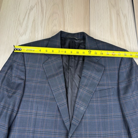 Canali For Bloomingdales Wool Lana Sport Coat Italy Windowpane 2 Button Size 38R - Picture 10 of 16